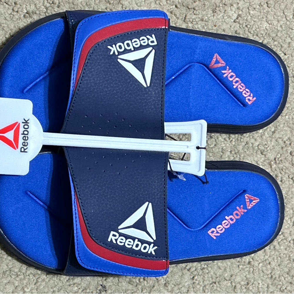 Reebok Navy and Crimson Slide Sandals